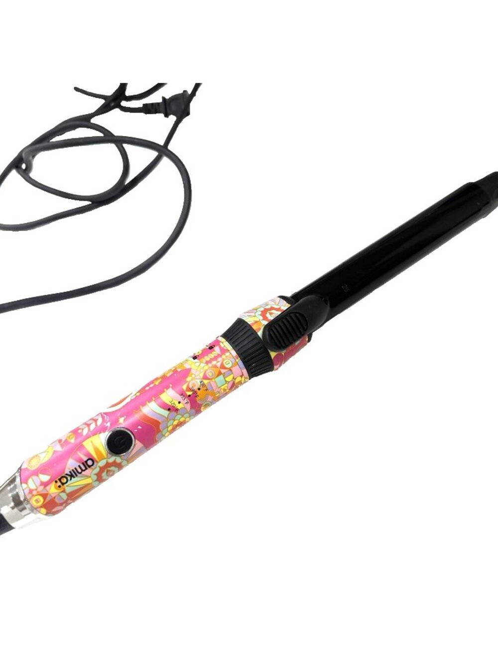 amika Curling Iron HMS004 1 Inch Pink Floral Ceramic Professional Hair Styler